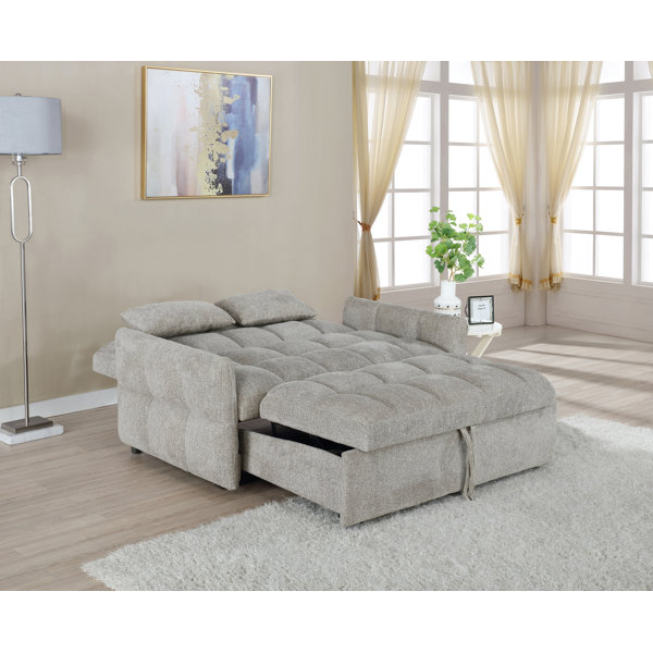 Latitude Run® ElaMai 60.5'' Chenille Rolled Arm Sofa Bed & Reviews
